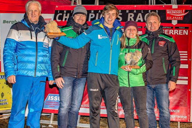 Walter Innerhofer TVB Bramberg; Bernhard Gruber Bergbahnen; Max Gräber und Kathrin Runggatscher (Sieger Damen und Herren aus Italien); Rudi Göstl Bergbahnen Wildkogel
