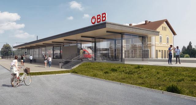 So soll der neue Bahnhof in Kirchberg aussehen.