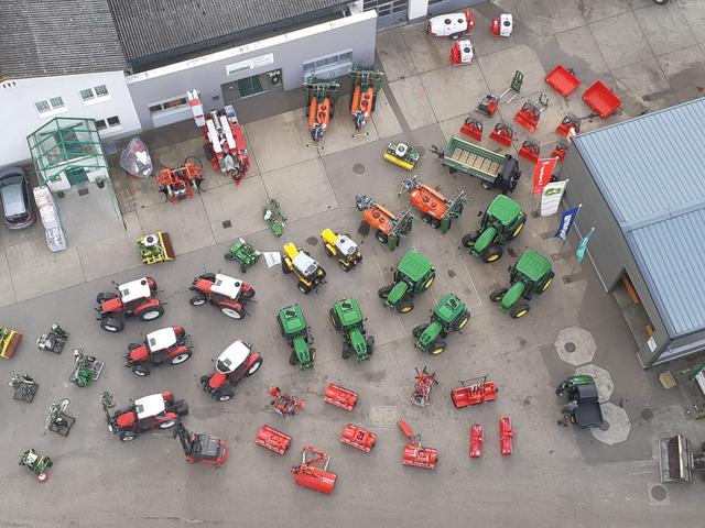 Luftaufnahme des Freibereichs der Hausmesse Wagram 2020.
