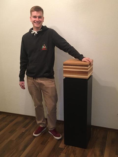 Kilian Welschof mit seinem Gesellenstück.
