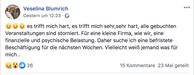 Die Hilfsbereitschaft ist zwar groß, aber eine Arbeit gibt es aktuell nicht.