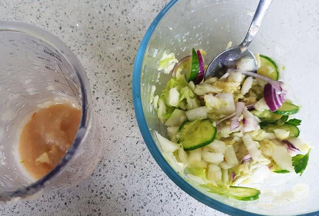 Links:Reismehlbrei, rechts das zu fermentierende rohe Gemüseallerlei