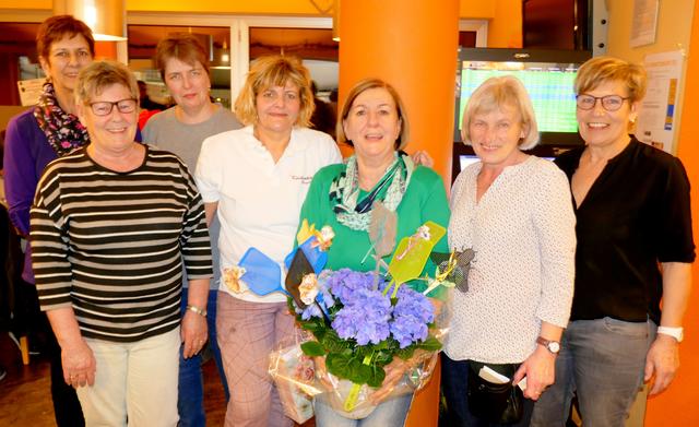 Regina Seebacher, Rosi Brunner, Pauline Entner, Nachfolgerin Brigitte Hillberger, Wirtin Heidi Gründler, Melitta Gschwentner und Irene Montibeller (v.) bei der Abschiedsfeier im Kundler Millenium.