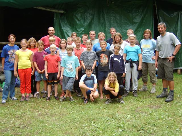 Zeltlager in Johnsbach
rechts im Bild der unvergessene, viel zu früh verstorbene Erich Brandstätter 

