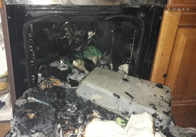 Ein ausgebrannter Backofen