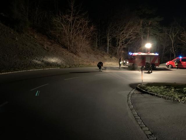 Die Ölspur in der Schloßbergstrasse zog sich mehrere hundert Meter lang
