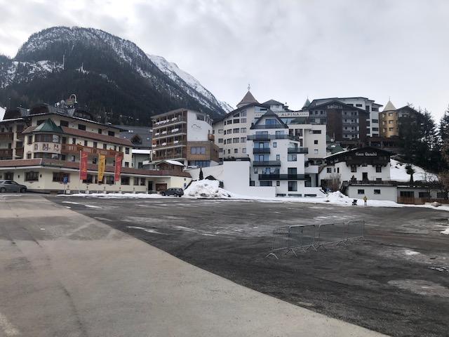 Menschenleerer Florianparkplatz am 14. März in Ischgl