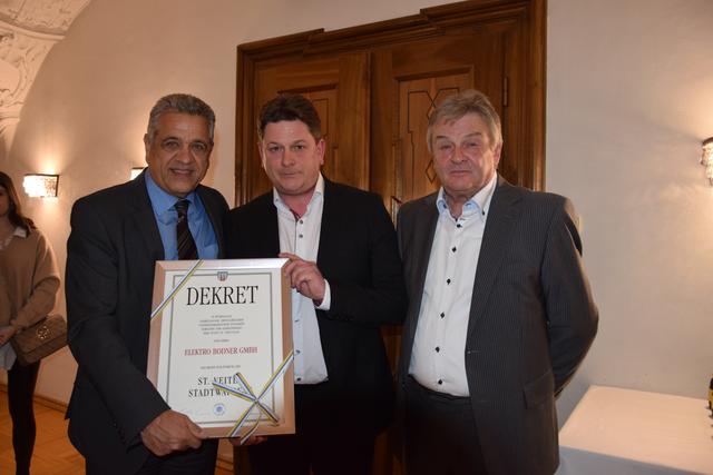 Bürgermeister Gerhard Mock, Christian Bodner und Günter Bodner (von links)