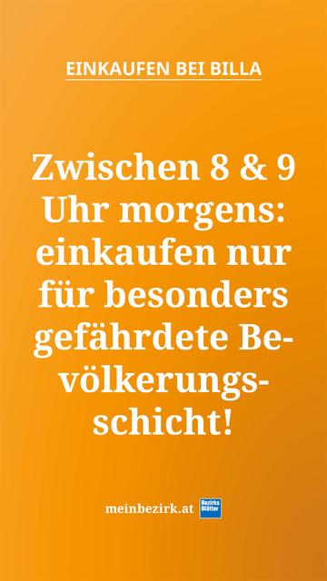 Informationsblatt Einkaufen bei Billa