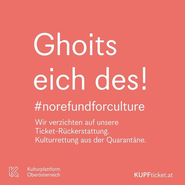 Wer es sich leisten kann, soll auf die Rückerstattung von gekauften Tickets verzichten und damit die Kulturschaffenden unterstützen.