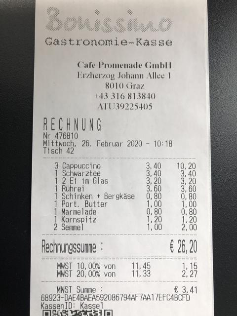 Im Promenade gibt's guten Kaffee und gutes Frühstück. | Foto: KK