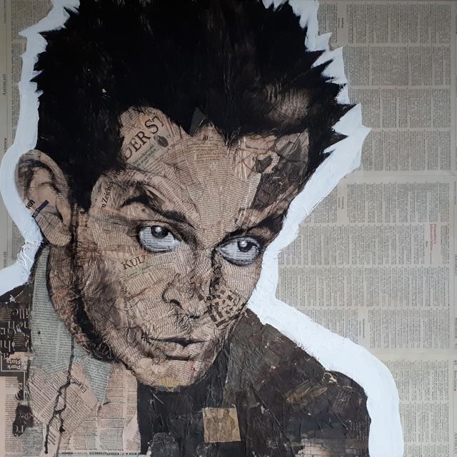 Melchert experimentiert mit dem Malgrund Zeitungspapier, was den Portraits enorme Ausdruckskraft verleiht. | Foto: Melchert