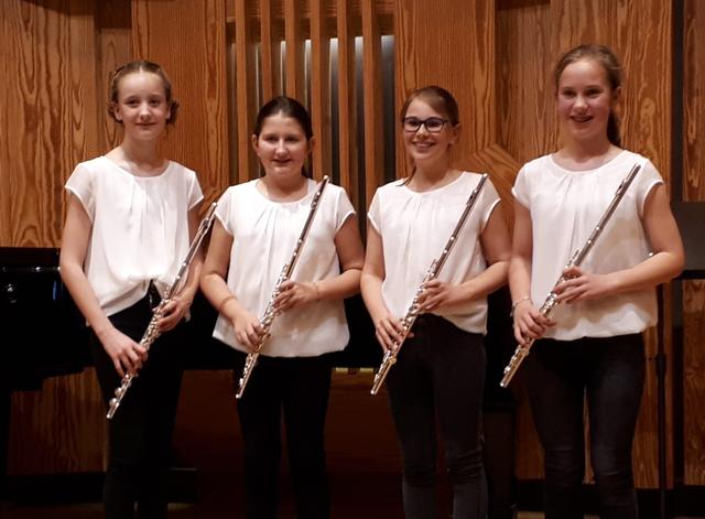 Das Flötenquartett Flautando wurde bei Prima la musica mit einem zweiten Platz belohnt.