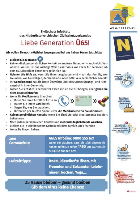Zivilschutz Infoblatt.