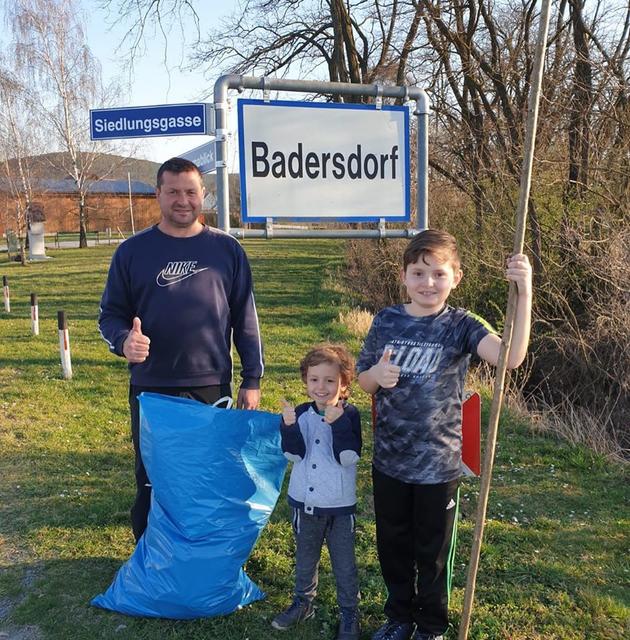 Günter Pfingstl aus Badersdorf hatte mit seinen Söhnen eine tolle Idee - familiäre Müllsammelaktion beim Spaziergang