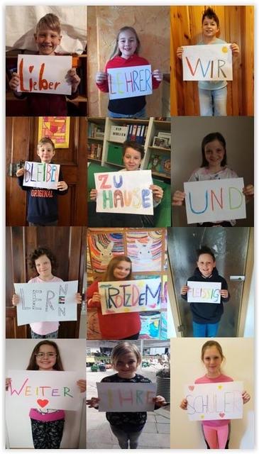 Für ihren Lehrer haben die Meiseldinger Schüler diese Collage zusammengestellt.