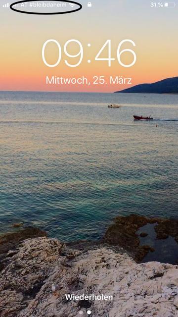 Seit gestern bei A1-Kunden sichtbar: #bleibdaheim