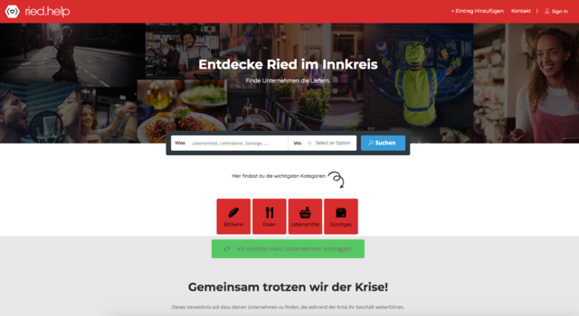 Einige Unternehmen haben sich auf ried.help bereits registriert – von Direktvermarktern über Angebote zu psychologischen Beratung bis hin zum Babyfachhandel.
