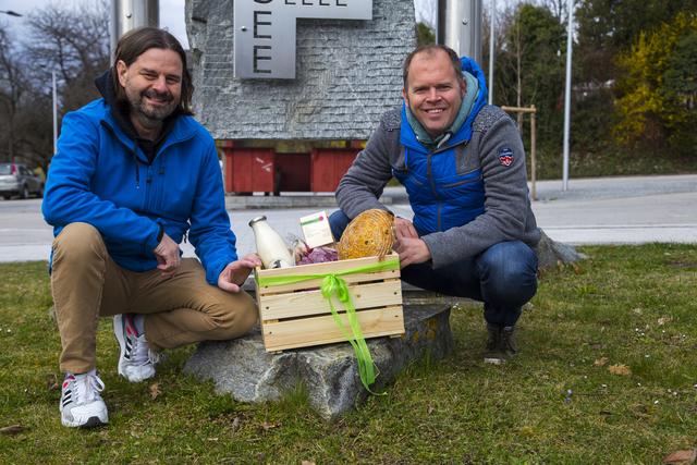 Unternehmer Markus Wedl, Initiator des Vereins und Mitgründer des schieflinger.kistale mit seinem Partner Alwin de Quartel.