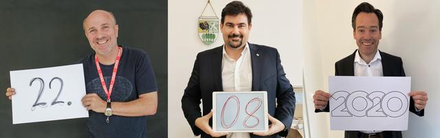 Aus der häuslichen Isolation heraus geben Organisator Niki Neunteufel, Bürgermeister Stefan Steinbichler und Vizebürgermeister Andreas Kirnberger den neuen Termin bekannt.