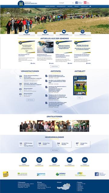 So schaut die neue Homepage der Marktgemeinde Sieghartskirchen aus.