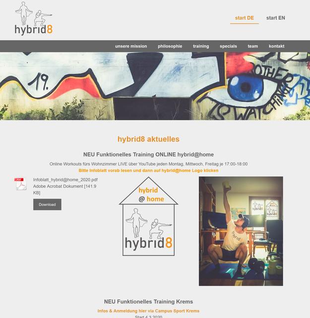 Homepage von Hybrid8.