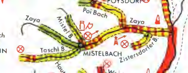 Bild 1: Die Wassergütekarte aus dem Jahr 1977 zeigt in den roten Abschnitten eine "übermäßige Verschmutzung" auf.