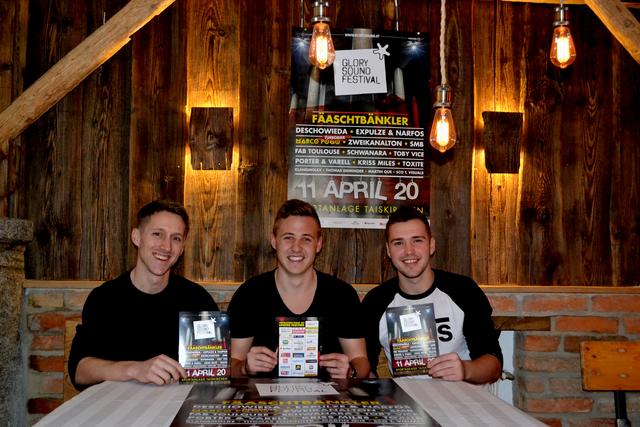 Die Veranstalter: Alexander Hellwagner (27), Manuel Mitterlindner (23) und Alexander Petershofer (24) – sie sind der Kulturverein "Ohrstöpsl" (v.l.).