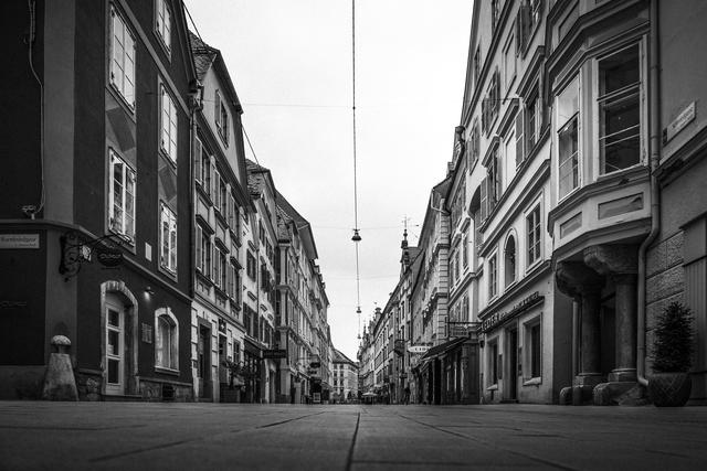 Schmiedgasse: Wo sich normalerweise Radfahrer und Fußgänger drängeln, ist derzeit niemand.