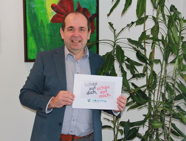 Hörschings Bürgermeister Klaus Wahlmüller mit seinem Appell an die Bevölkerung