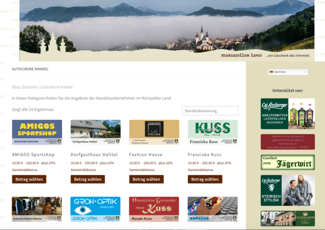Die Gutscheinaktion in Mariazell wird über die Homepage von Mariazell-online abgewickelt.