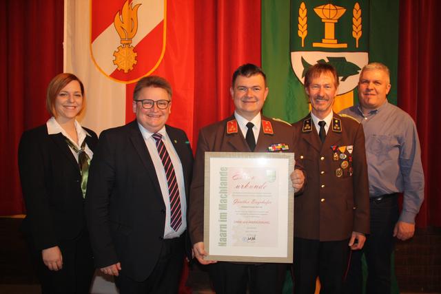 FP-Fraktionsobfrau Tamara Steinkellner, Bgm. Martin Gaisberger, Günther Bayrhofer, Georg Gruber, VP-Fraktionsobmann Stefan Nöbauer.