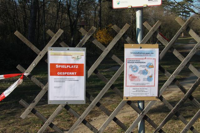 Parks, Spiel- und Sportplätze bleiben bis auf Weiteres geschlossen.