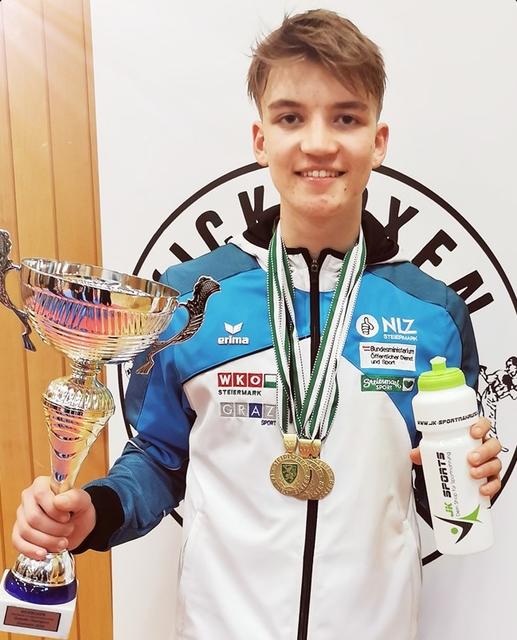 Marco Masser gewann erneut drei Mal Gold und den Pokal für den Grand Champion der steirischen Kickboxer