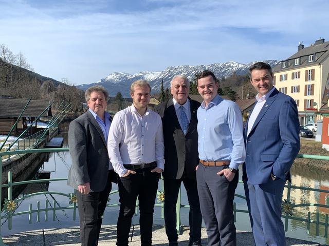 Bild wurde bereits am 9.2.2020 erstellt. von li. n.re. GPO und GGR Thomas Hamele, Mathias Pulpitel, Bgm. Edi Rettenbacher Tim Bous, Vize-Bgm. Jochen Bous