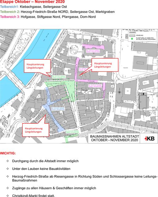 Der Fahrplan für die Altstadtbaustelle.