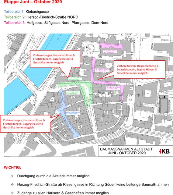Der Fahrplan für die Altstadtbaustelle.
