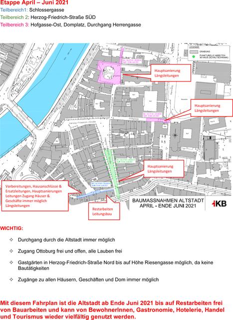Der Fahrplan für die Altstadtbaustelle.