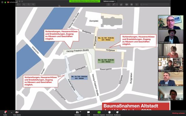 Informationen zur Altstadt-Baustelle durch die Stadt und die IKB