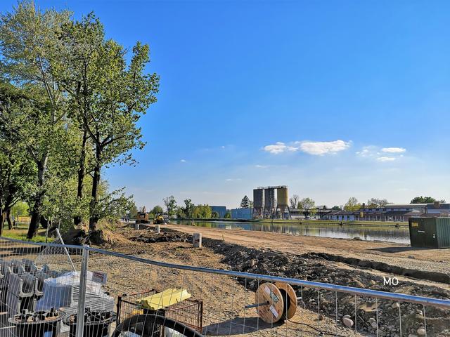 Grünanger, Graz, Mur, Baustelle, Murkraftwerk