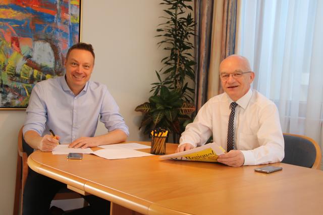 Raiffeisen-Direktoren Adi Feichtinger (links) und Hannes Rauscher im Pressegespräch.
