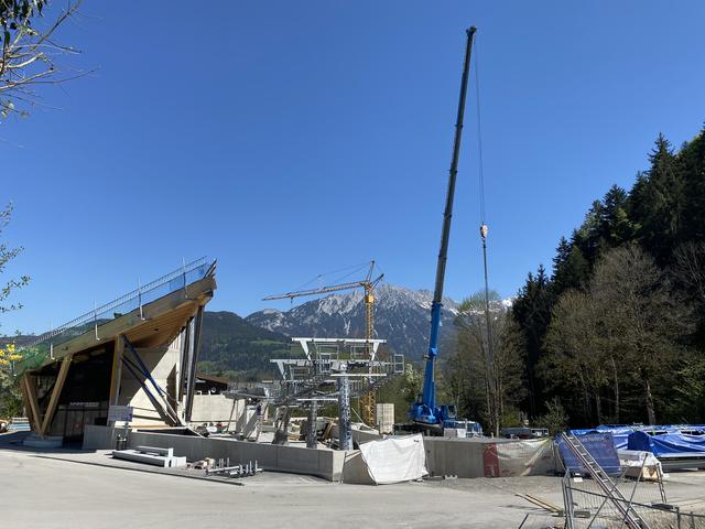 Am 14. April konnte der Bau der neuen Hexenwasser Gondelbahn in Söll fortgesetzt werden.  | Foto: SkiWelt Wilder Kaiser-Brixental
