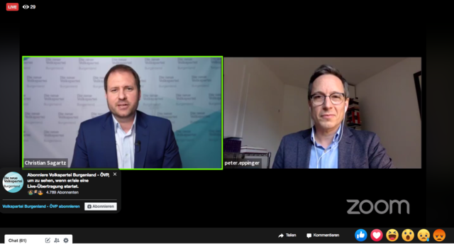 ÖVP-Chef Christian Sagartz im Live-Talk mit Peter L. Eppinger