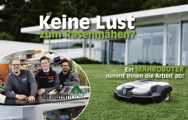 Lassen Sie sich die Gartenarbeit erleichtern – mit einem Mähroboter von Drautalforst