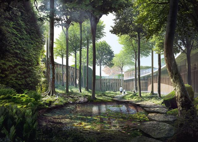 Umgeben von einem "magischen" Garten wird das Museum in der Altstadt realisiert. | Foto: Kengo Kuma &amp; Associates, Cornelius+Vöge, and MASU planning