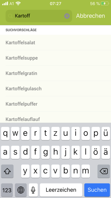App-Tipp der Woche: Unser App-Tipp der Woche "Kochbar" ist eine umfangreiche Rezeptsammlung. Jeden Tag gibt es neue Rezeptvorschläge. Zusätzlich punktet die App mit eigenen Kategorien für saisonale Rezepte. | Foto: Screenshot