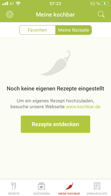 App-Tipp der Woche: Unser App-Tipp der Woche "Kochbar" ist eine umfangreiche Rezeptsammlung. Jeden Tag gibt es neue Rezeptvorschläge. Zusätzlich punktet die App mit eigenen Kategorien für saisonale Rezepte. | Foto: Screenshot