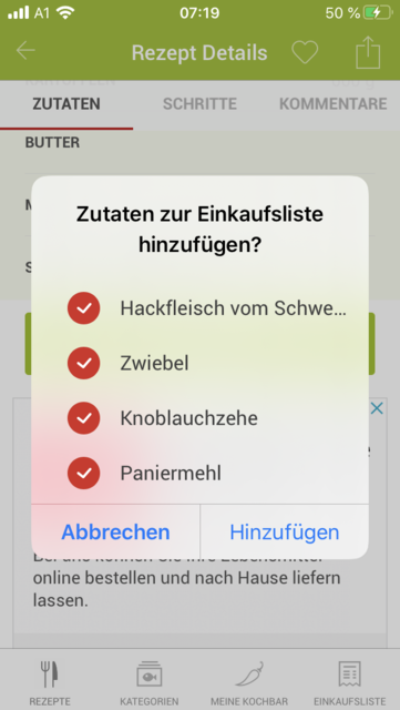 App-Tipp der Woche: Unser App-Tipp der Woche "Kochbar" ist eine umfangreiche Rezeptsammlung. Jeden Tag gibt es neue Rezeptvorschläge. Zusätzlich punktet die App mit eigenen Kategorien für saisonale Rezepte. | Foto: Screenshot