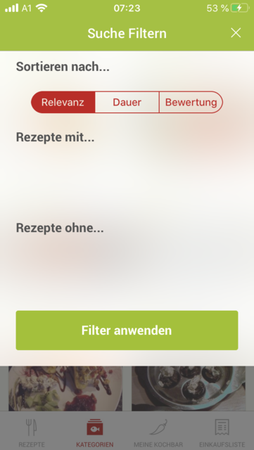 App-Tipp der Woche: Unser App-Tipp der Woche "Kochbar" ist eine umfangreiche Rezeptsammlung. Jeden Tag gibt es neue Rezeptvorschläge. Zusätzlich punktet die App mit eigenen Kategorien für saisonale Rezepte. | Foto: Screenshot