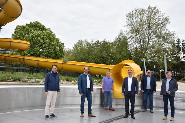 Im Naturbad: Gerhard Riegler, Markus Brandstetter, Anton Geister, Christian Haberhauer, Reinhard Walter, Christopher Prassl. | Foto: Stadtgemeinde Amstetten